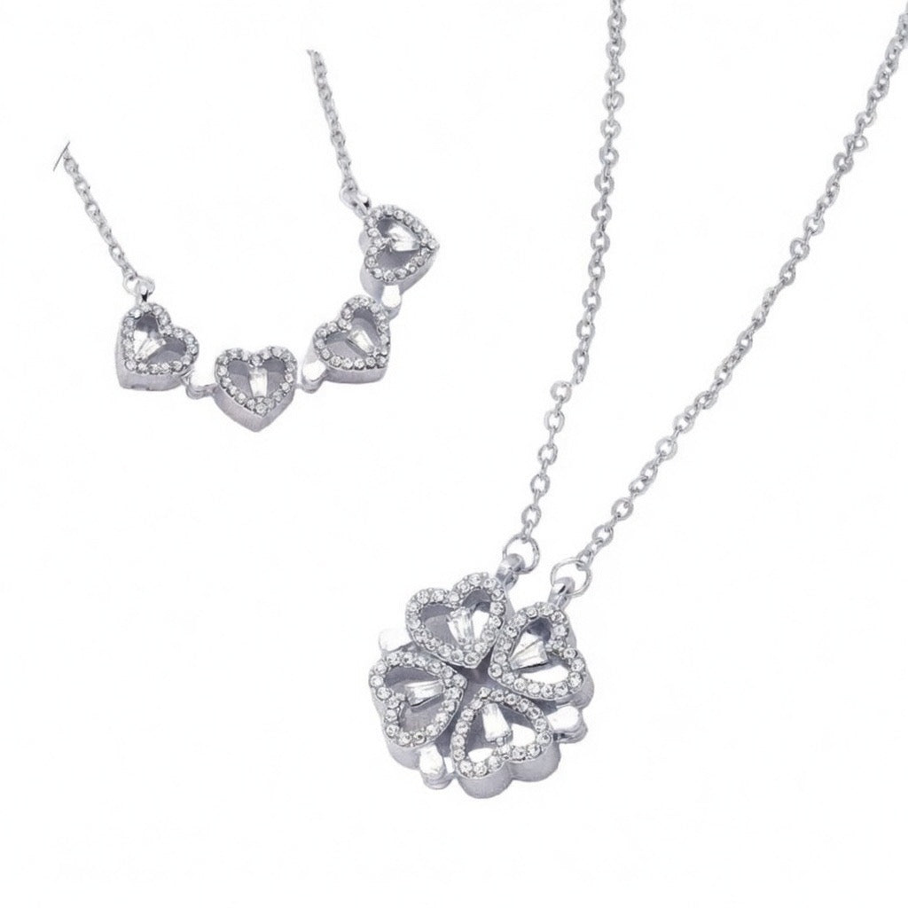 Kleeblatt Kette – 4 Herzen