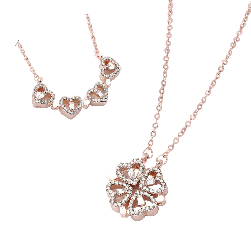 Kleeblatt Kette – 4 Herzen